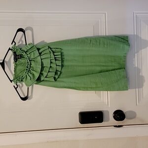 Marina Luna Green Ruffle Tank Top